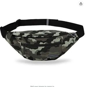 New Large Crossbody Fanny Pack with 4-Zipper Pockets